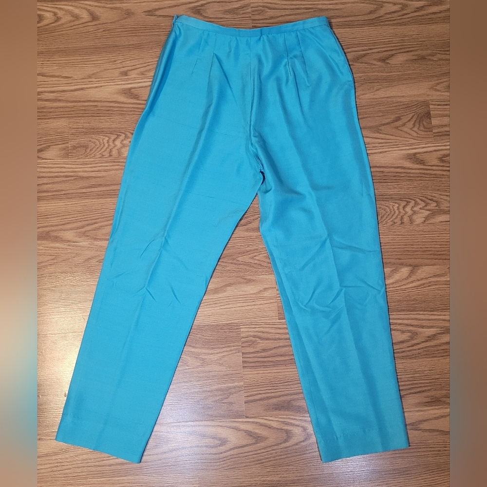 Vintage 100% Silk Turquoise Trousers by Carlisle